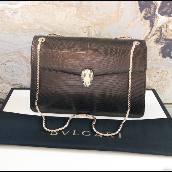 Bulgari Bvlgari Serpenti Lizard Bronze MetallicBag - Picture 3 of 16